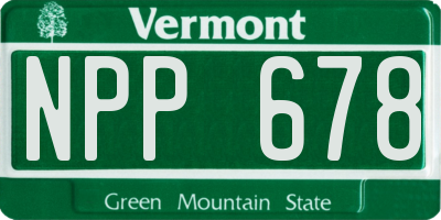 VT license plate NPP678
