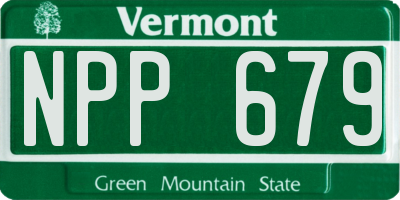 VT license plate NPP679