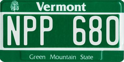 VT license plate NPP680