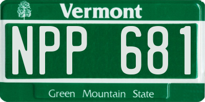 VT license plate NPP681