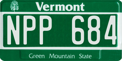 VT license plate NPP684