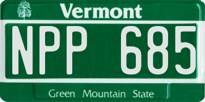 VT license plate NPP685