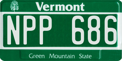 VT license plate NPP686