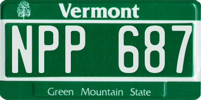 VT license plate NPP687