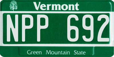 VT license plate NPP692
