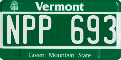 VT license plate NPP693