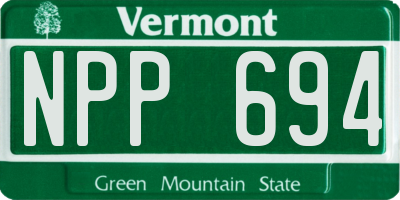 VT license plate NPP694