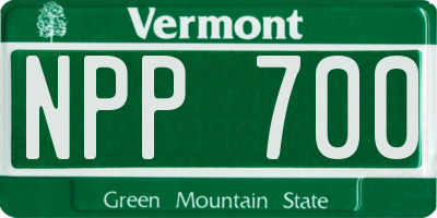 VT license plate NPP700