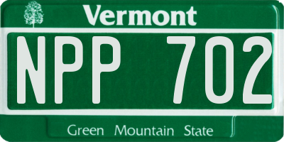 VT license plate NPP702