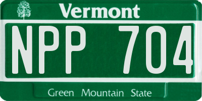 VT license plate NPP704