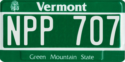 VT license plate NPP707
