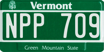VT license plate NPP709