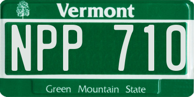VT license plate NPP710