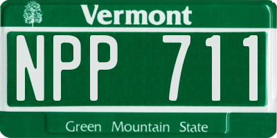 VT license plate NPP711