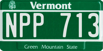 VT license plate NPP713