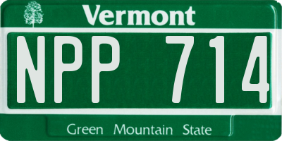 VT license plate NPP714