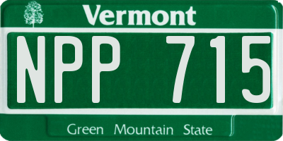 VT license plate NPP715