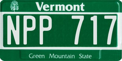 VT license plate NPP717