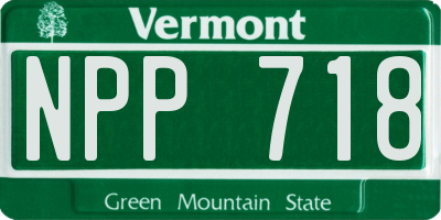 VT license plate NPP718