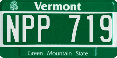 VT license plate NPP719