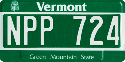 VT license plate NPP724
