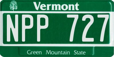 VT license plate NPP727