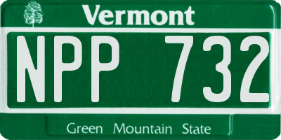 VT license plate NPP732