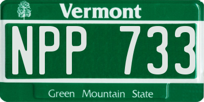 VT license plate NPP733