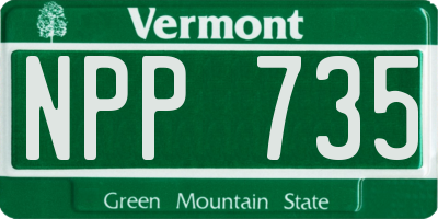 VT license plate NPP735