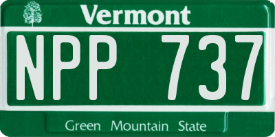 VT license plate NPP737