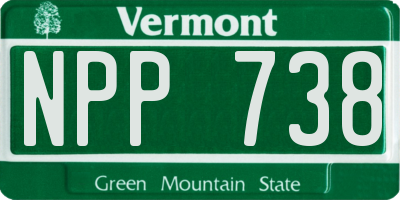 VT license plate NPP738