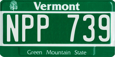 VT license plate NPP739