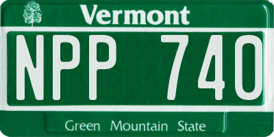 VT license plate NPP740