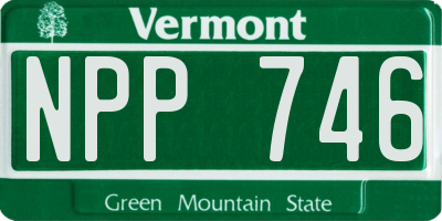 VT license plate NPP746