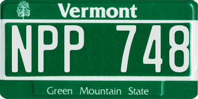 VT license plate NPP748
