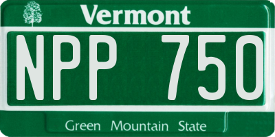 VT license plate NPP750