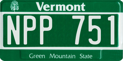 VT license plate NPP751