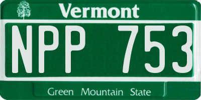 VT license plate NPP753