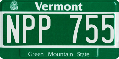 VT license plate NPP755