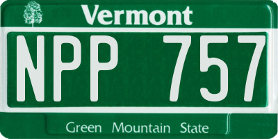 VT license plate NPP757