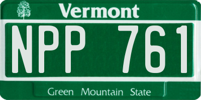 VT license plate NPP761
