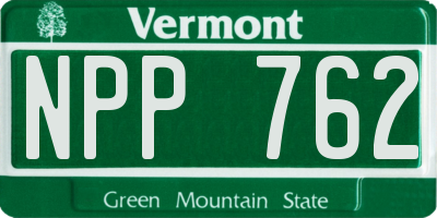 VT license plate NPP762