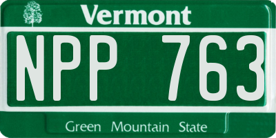 VT license plate NPP763