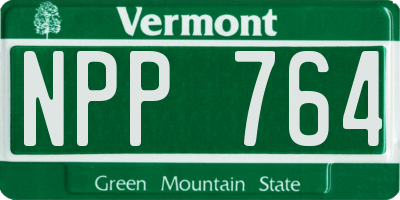 VT license plate NPP764
