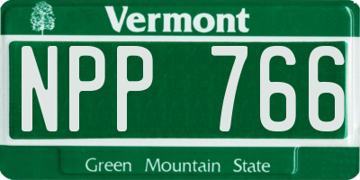 VT license plate NPP766