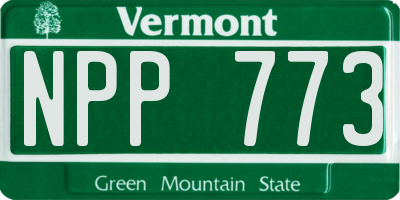 VT license plate NPP773