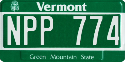 VT license plate NPP774