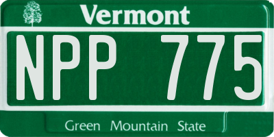 VT license plate NPP775