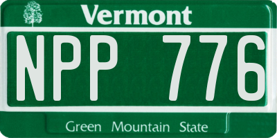 VT license plate NPP776