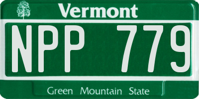 VT license plate NPP779